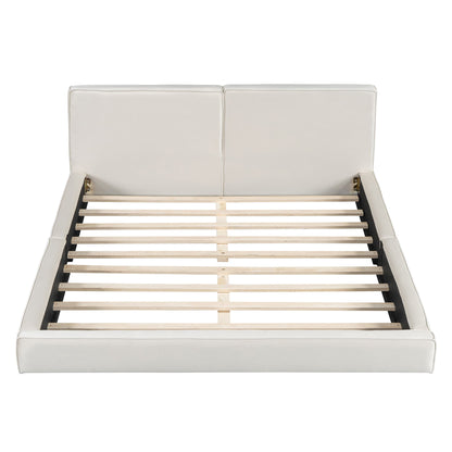 Upholstered Platform Bed, Grounded Bed With Solid Frame