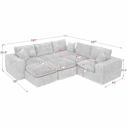 Sectional Sofa With Moveable Ottoman