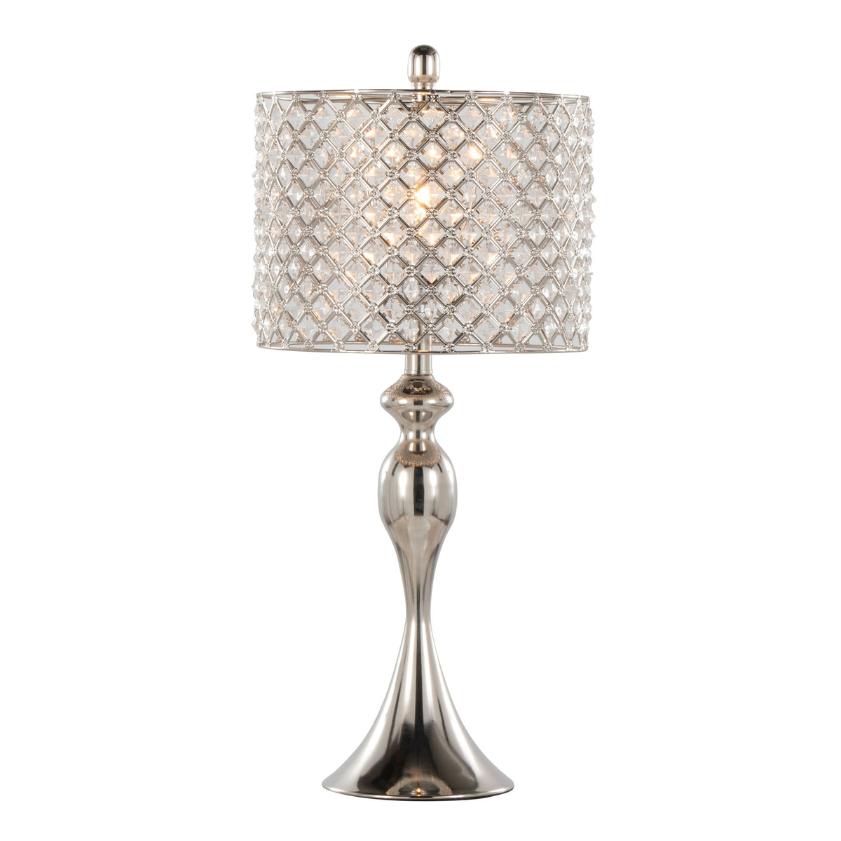 Ashland - Contemporary Table Lamp Square Clear Crystal (Set of 2) - Nickel
