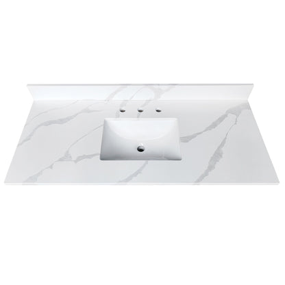 Bathroom Vanity Top With Undermount Sink, 3 Pre Drilled Holes