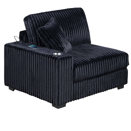 Contemporary Style Chair With Cup Holder Armrest