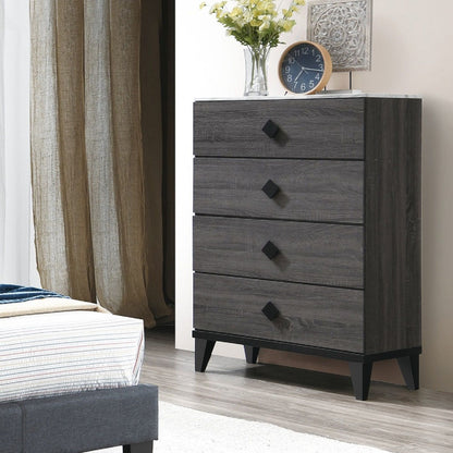Bedroom Chest Of Drawers With 4 Drawer Storage - Gray / Gray