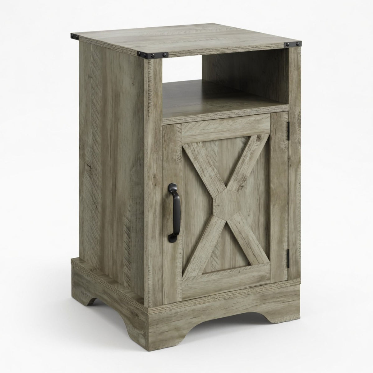 Farmhouse Nightstand, Charging Station & Storage