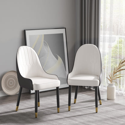 Modern Sponge-Filled Dining Chair, Solid Wood Metal Legs, Suitable For Restaurants, Living Rooms And Rooms (Set of 2)