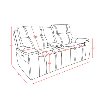 Gary - Power Reclining Loveseat With Cooler In Center Console - Black