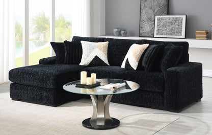 U281 - 6 Piece Sectional With Right Chaise (1 LAF + 1 Wedge + 2 Armless Chair + 1 Console + 1 RAF Chaise) - Black