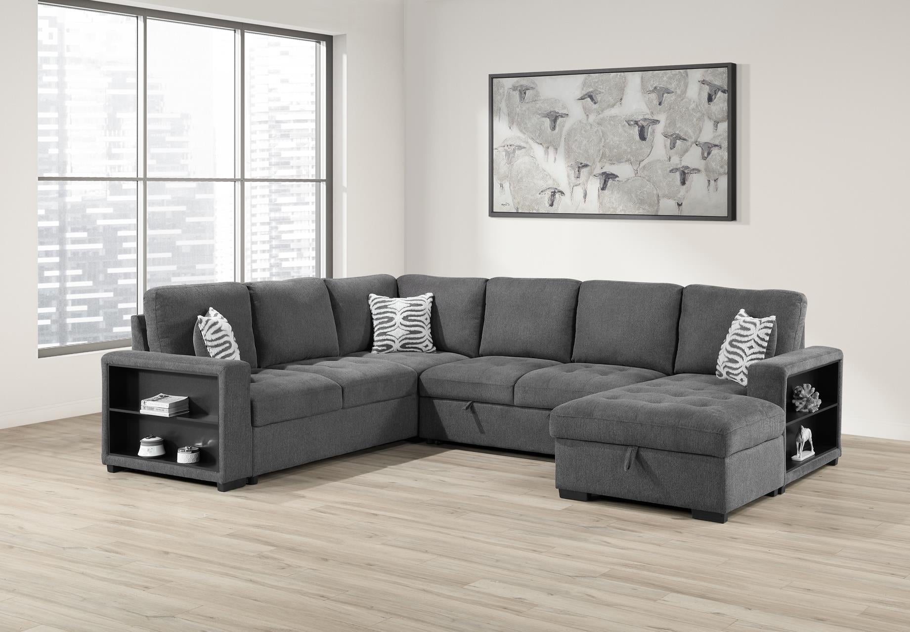 GRAY STORAGE OTTOMAN - U275-O