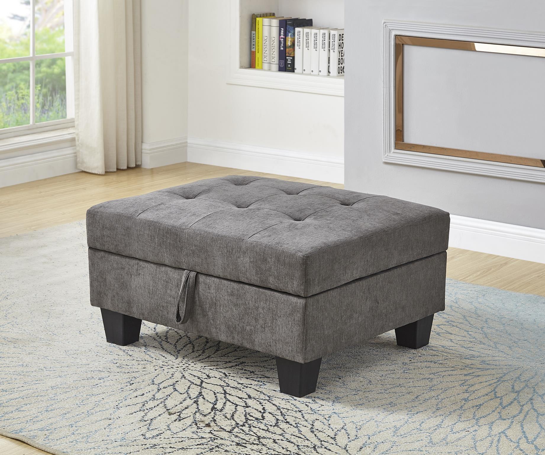 Gray Fabric Ottoman - U350-O